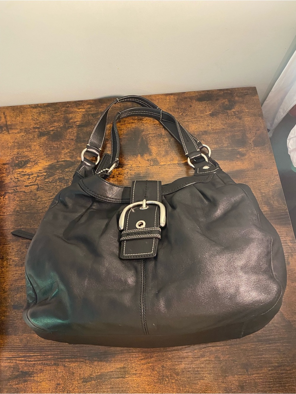 Coach Black Large Soho Leather Buckle Shoulder Bag - Picture 2 of 15